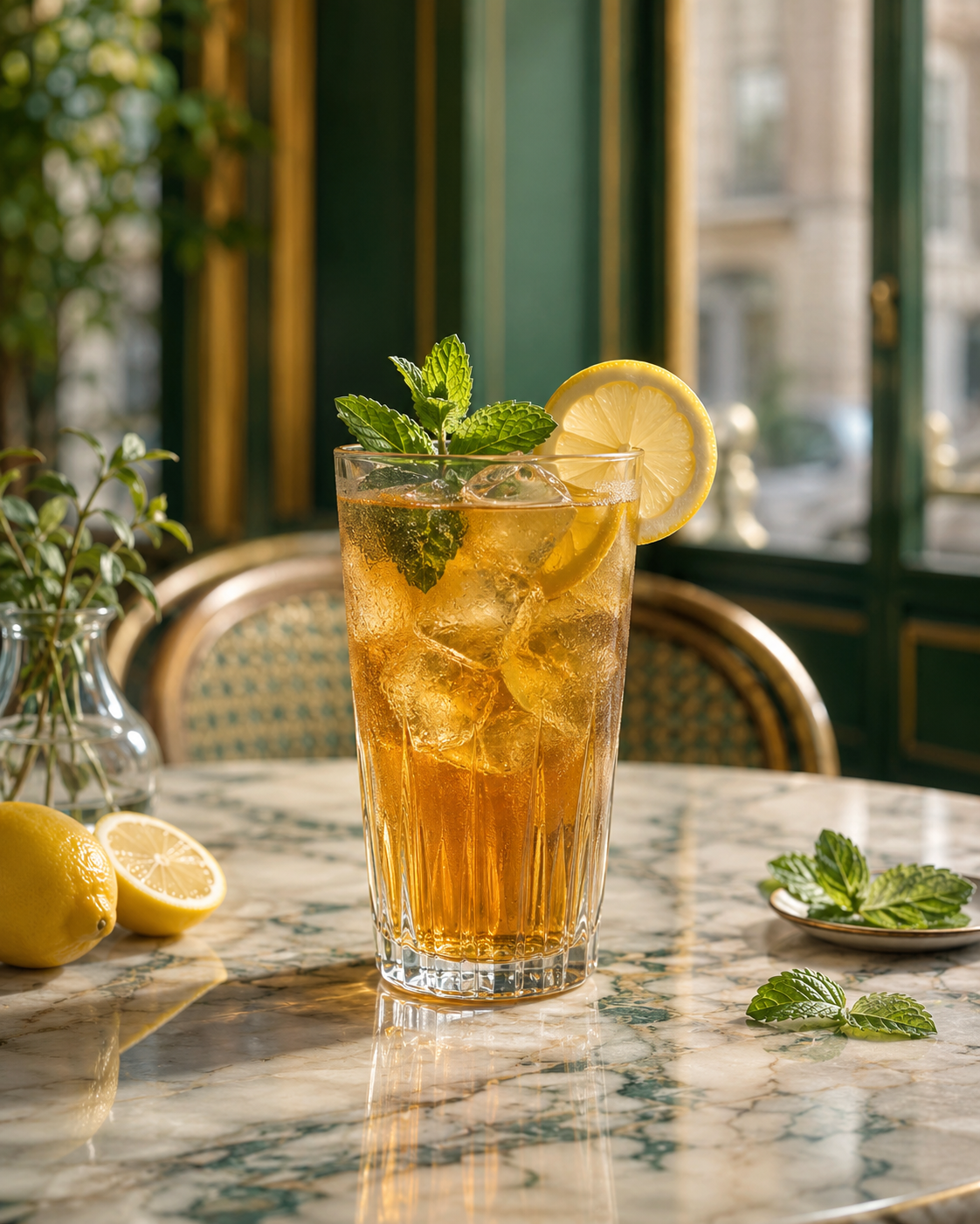 Boisson maison fraîche au citron et à la menthe